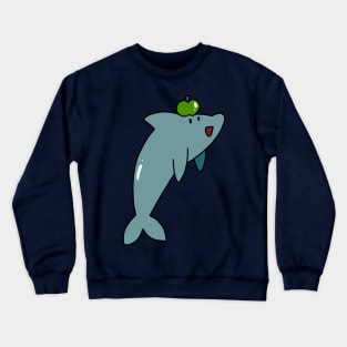 Dolphin with a Green Apple Crewneck Sweatshirt